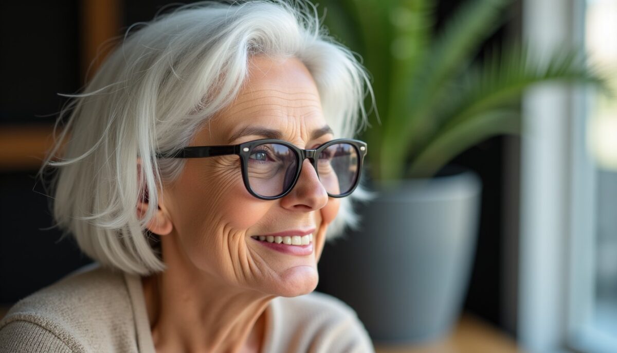 Styles de coiffure chics et adaptés pour femmes seniors portant des lunettes Styles de coiffure chics et adaptés pour femmes seniors portant des lunettes